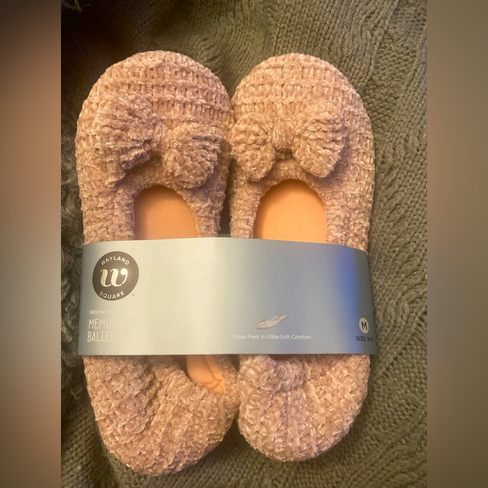 Memory foam ballerina slippers .